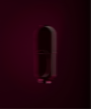 Blurred magenta vitamin D3 and K2 capsule on magenta background