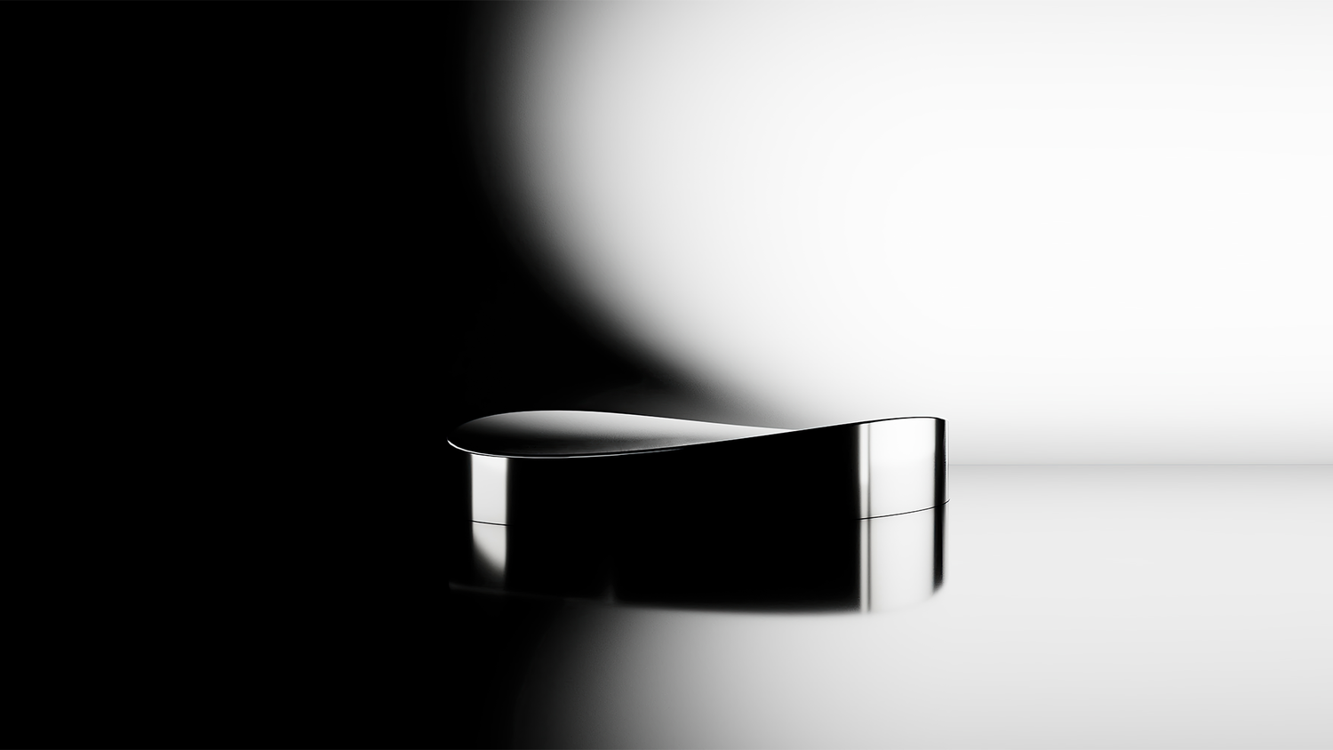 Black and white CHIAROSCURO vitamin storage vessel with dramatic light and shadow