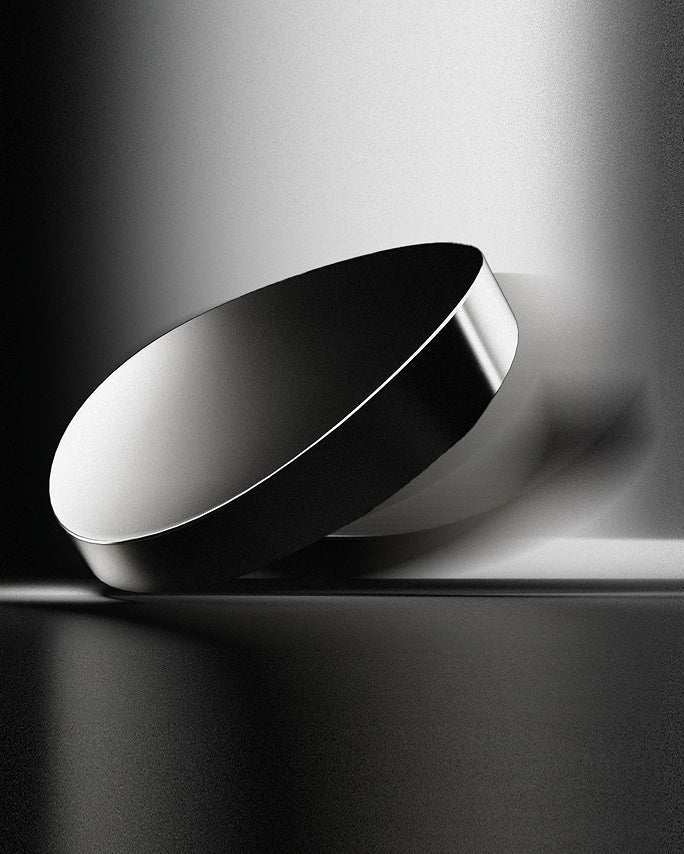 Stainless steel supplement storage vessel designed for NOON ALL DAY vitamin D3 capsules