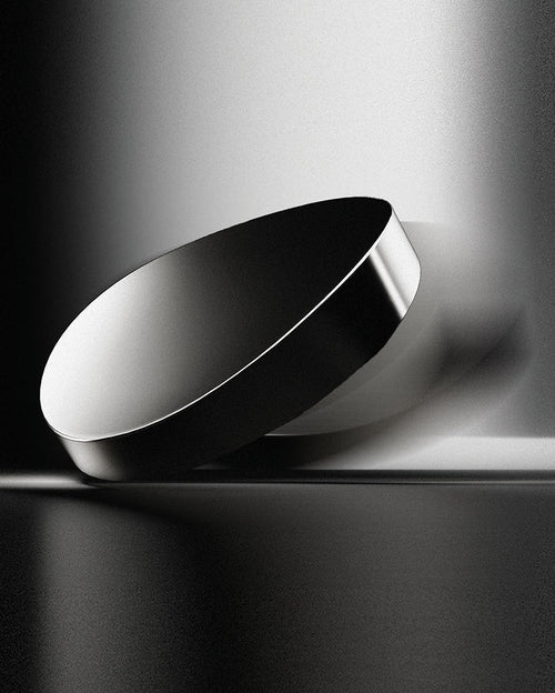 Stainless steel supplement storage vessel designed for NOON ALL DAY vitamin D3 capsules